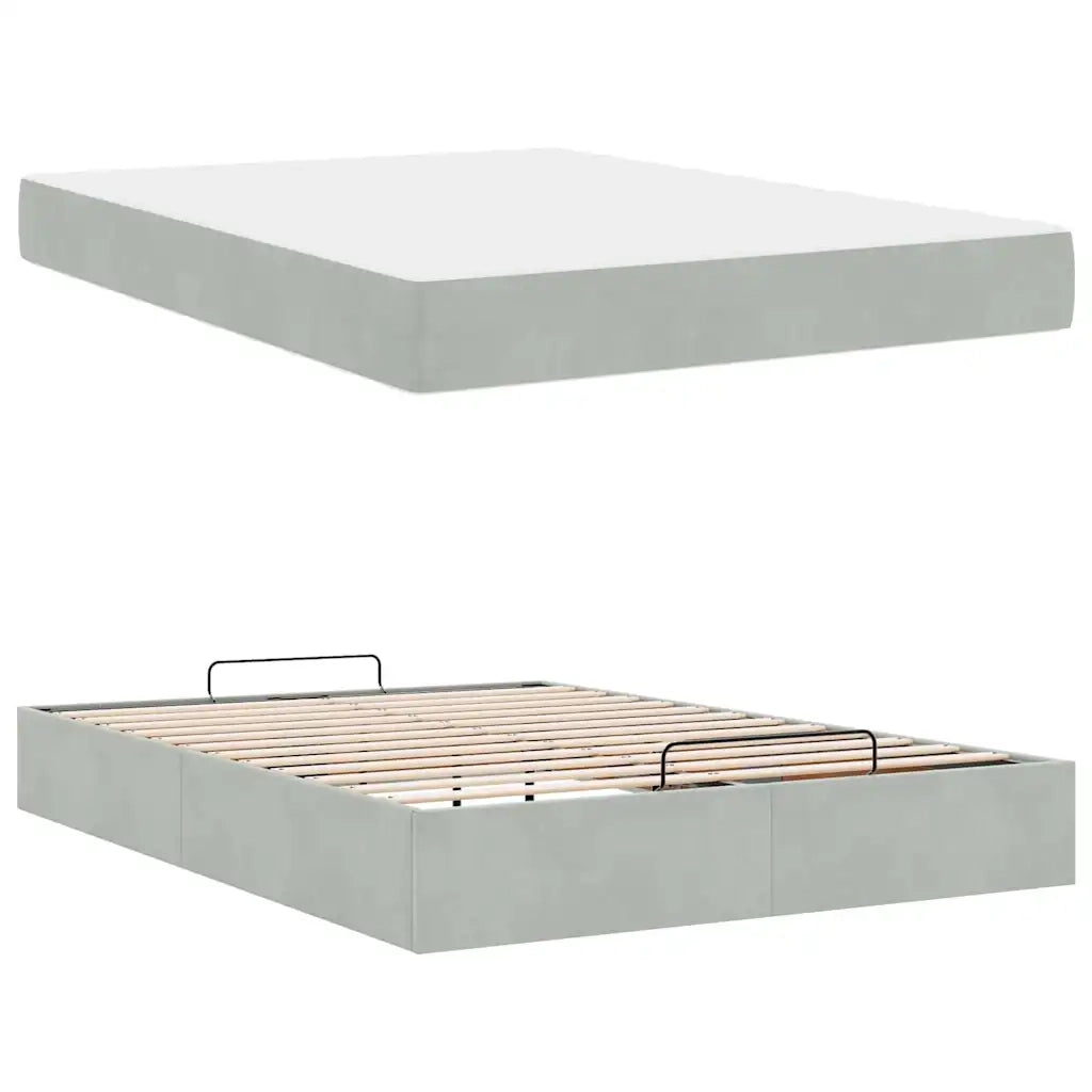 vidaXL Struttura del letto Grigio chiaro 160 x 200 cm Velluto