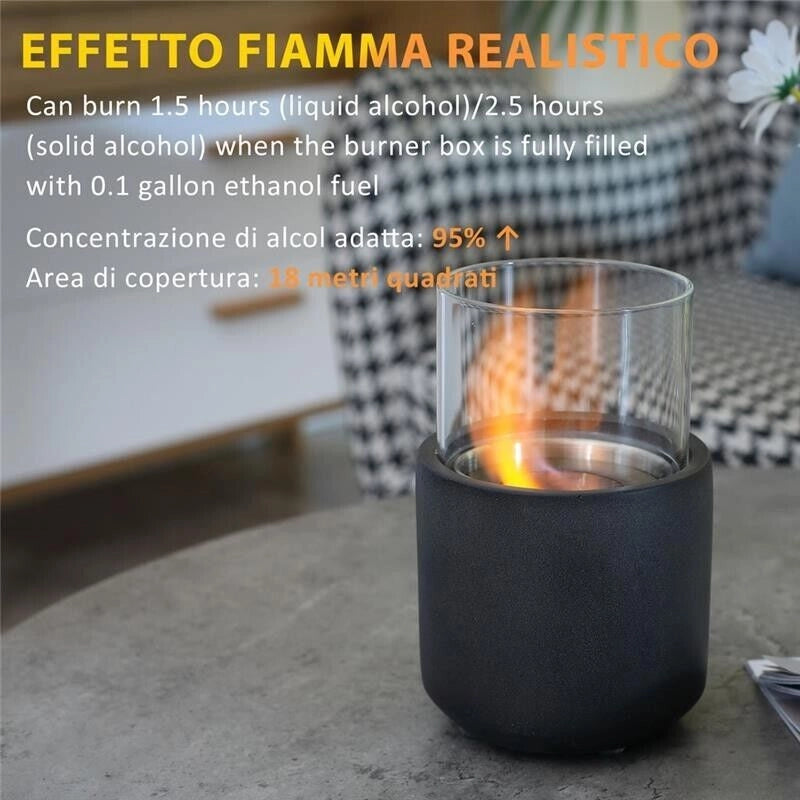 CAMINO A BIOETANOLO DA TAVOLO CON SERBATOIO DA 0.4L12X12X19CM GRIGIO SCURO
