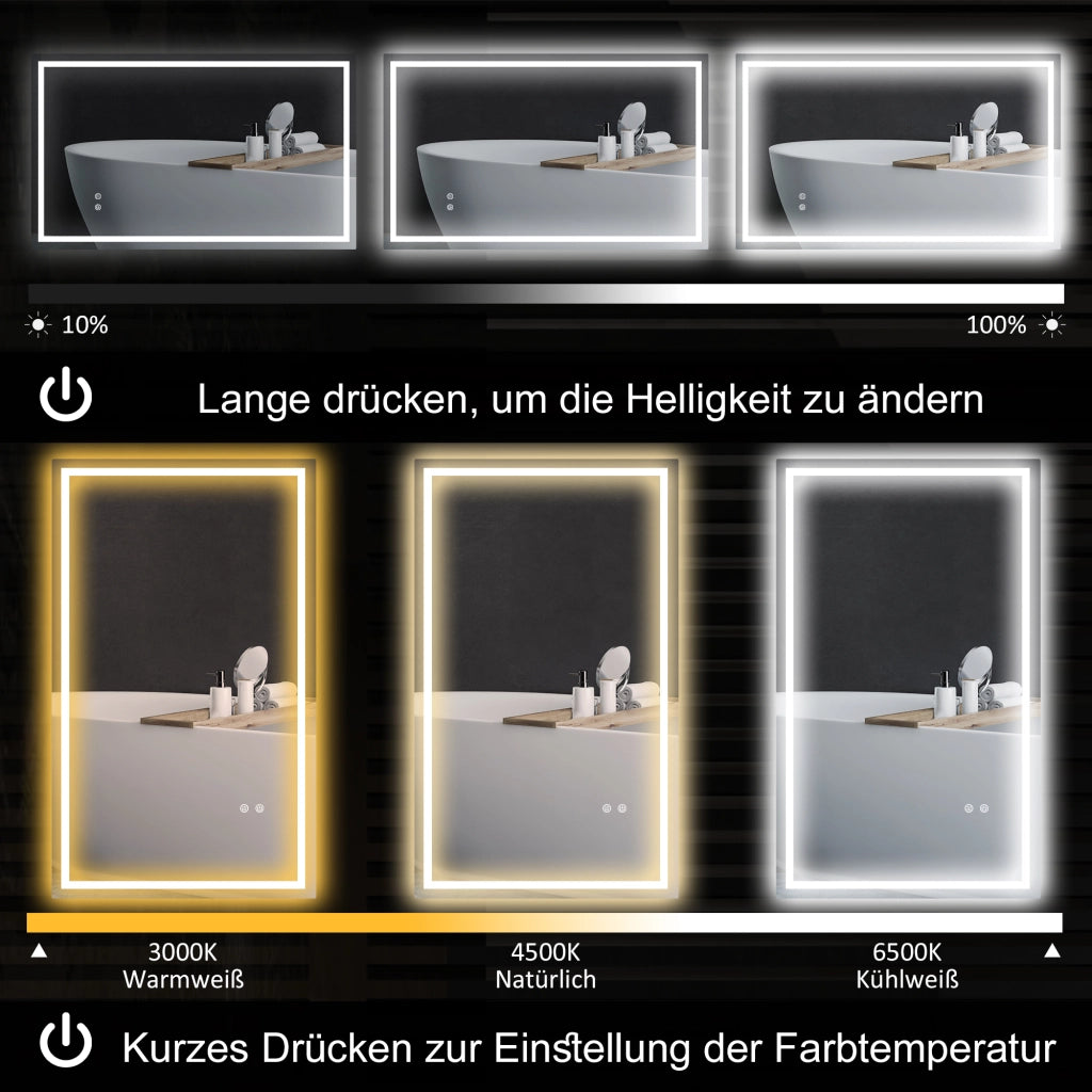 Specchio LED per Bagno ¨C Xylo ¨C Antiappannamento Luminosit¨¤ Regolabile Impermeabile