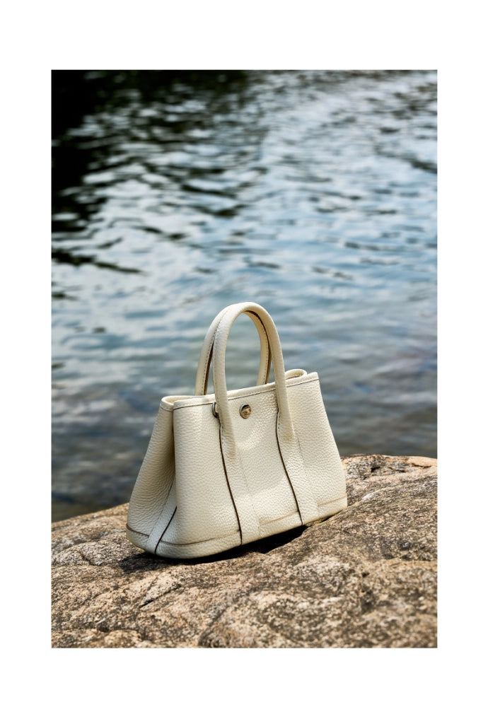 Borsa a mano e a tracolla da donna in vera pelle, bianca