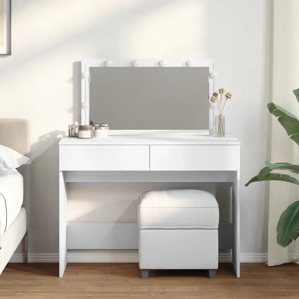 Toeletta | Tavolo da Trucco con LED Bianco 100x40x120 cm