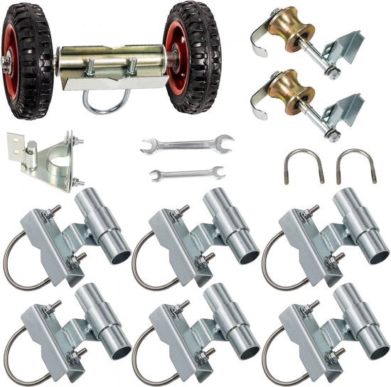 Sistema di porta scorrevole Kit di accessorio per porta scorrevole 18 x 31,5 x 30 cm 14kg Acciaio Maniglia a rotella