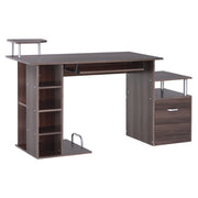 EasyComfort Scrivania per PC da Camera e Ufficio con Cassetto e Scaffale in Legno