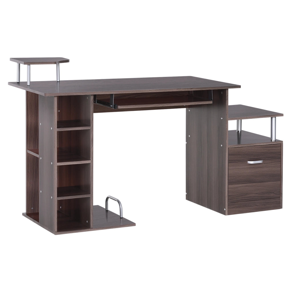 EasyComfort Scrivania per PC da Camera e Ufficio con Cassetto e Scaffale in Legno
