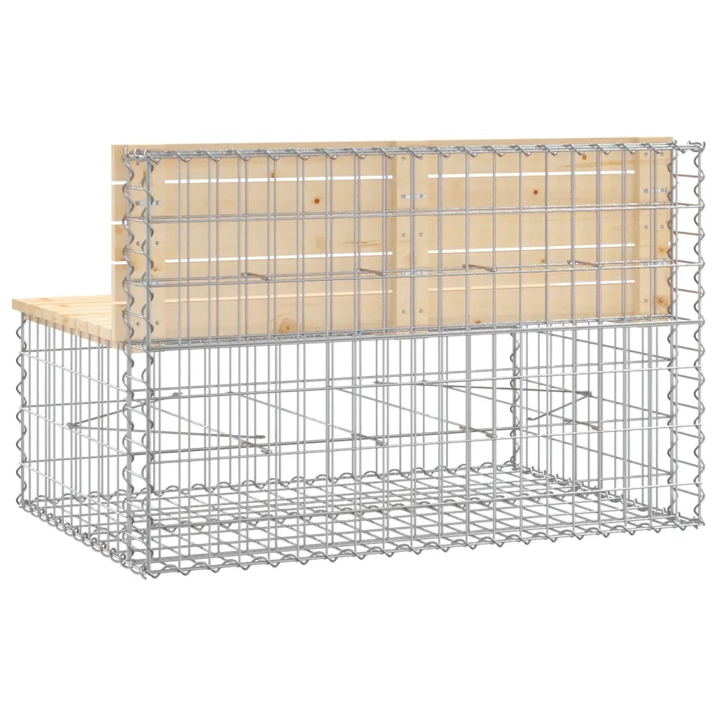 Panca Giardino Design Gabbione 103x70x65 cm Legno Massello Pino