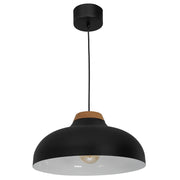 Lampada a sospensione Luminex Burgos nera legno Ø40