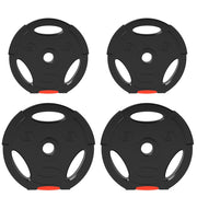 Kit 4 Pesi con 2 Dischi Ø27x4.5 cm da 5 kg e 2 Dischi Ø24x3.5 cm da 2,5 kg in Polipropilene e Sabbia Nero