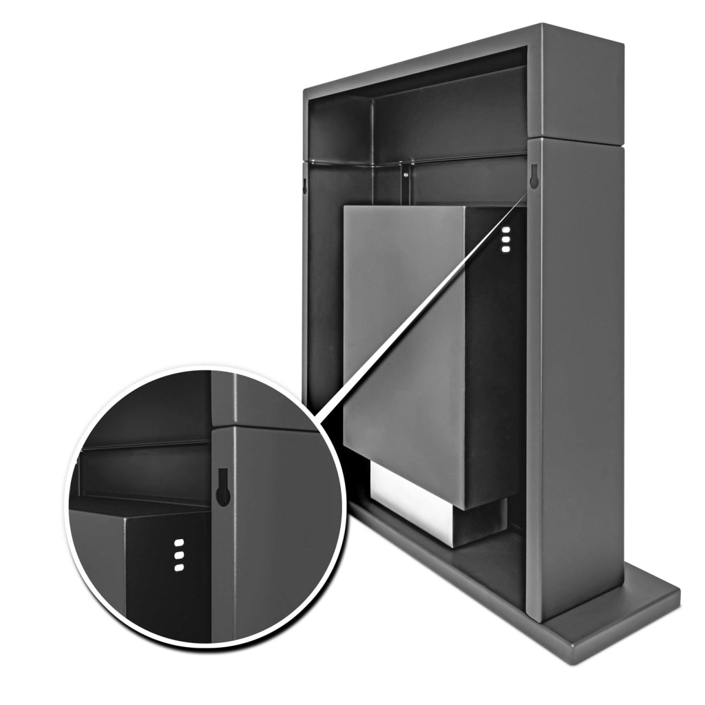 Marco Aurelio - Camino a bioetanolo da terra freestanding, biocamino da pavimento, 73x20xH75 cm colore nero
