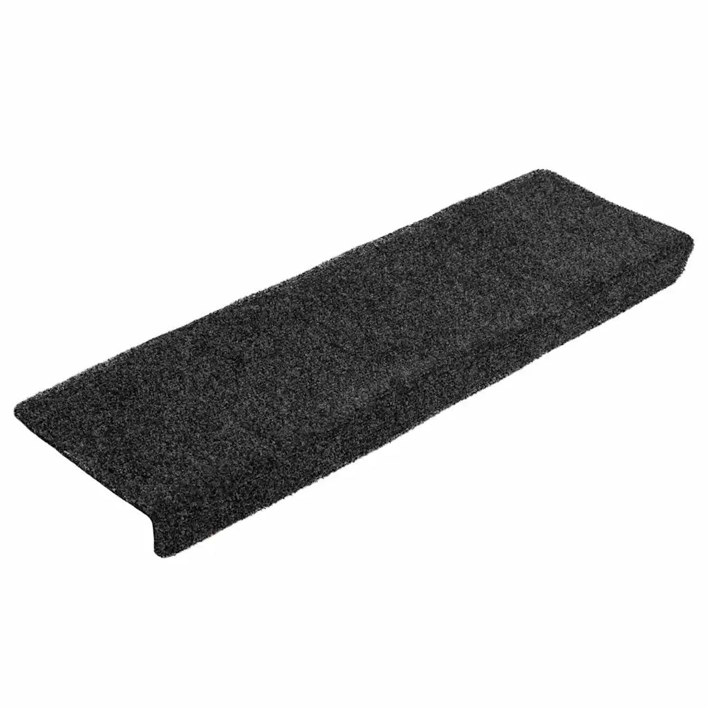 vidaXL Tappetini per scale autoadesivi 20 pz 65x21x4 cm neri bordo rettangolare