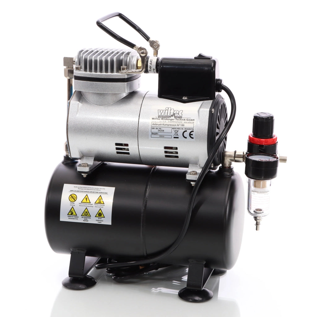 Compressore per aerografo AF186 con serbatoio riduttore di pressione 4 bar Start-stop automatico