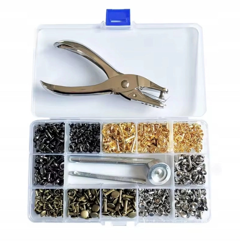 Set di Rivetti FixCraft 480Z – 480 Pezzi | 6–12 mm | Metallo | Organizer | Per Pelle, Borse, Cinture, Artigianato