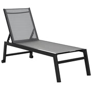 Lettino da Giardino Grigio e Nero ¨C Zephmum ¨C Alluminio