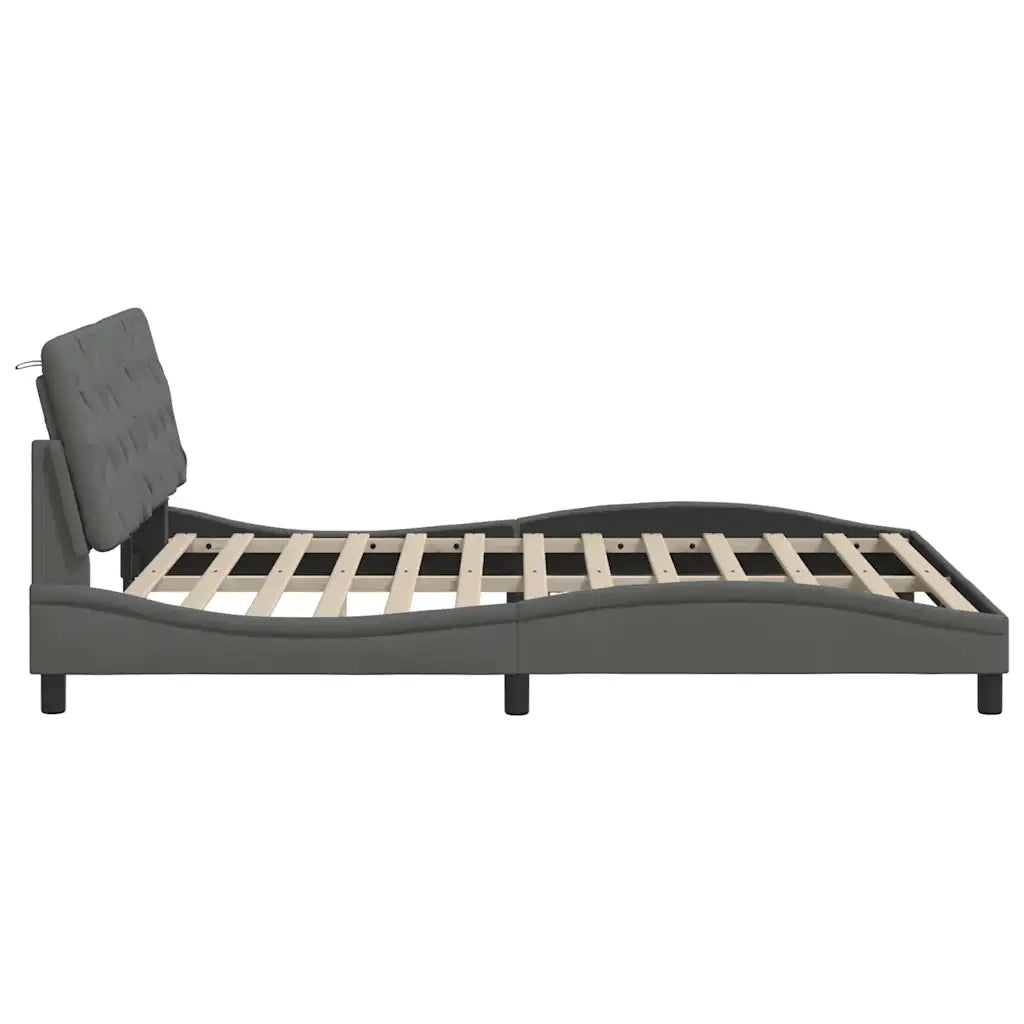 Giroletto senza Materasso Grigio Scuro 160x200 cm Tessuto 3310609