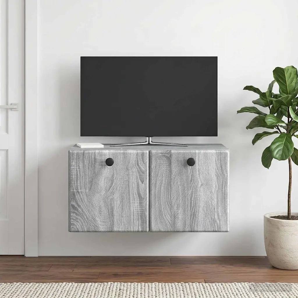 Mobile Porta TV da Muro 59,5 x 31 x 30 cm Sonoma grigio 899221