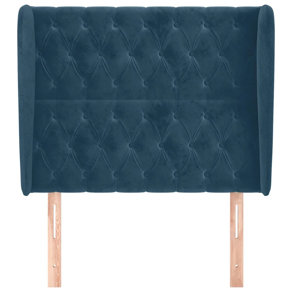 Testiera ad Orecchio-Testata con Orecchie Blu Scuro 93x23x118/128 cm in Velluto 819296