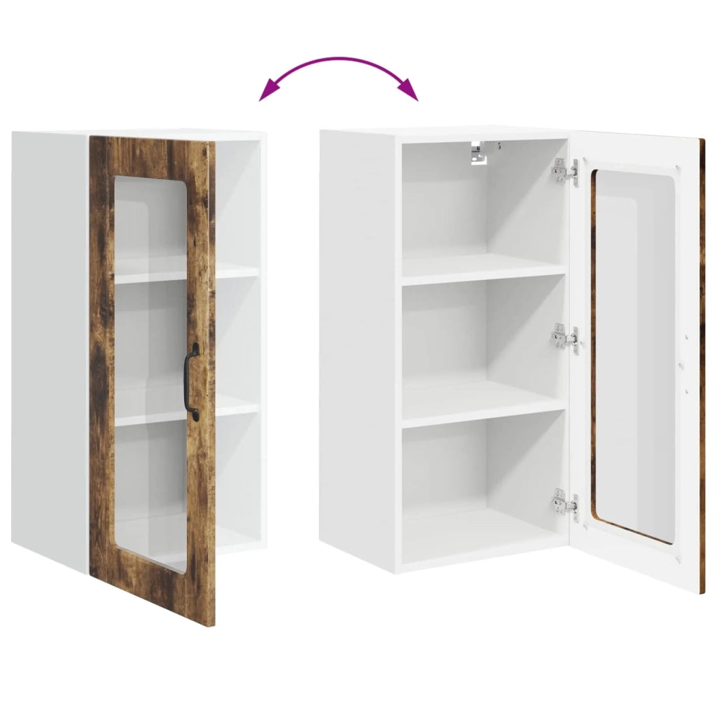 Mobile in vetro da parete LUCCA Rovere Fumo 40 x 31 x 80 cm 884995