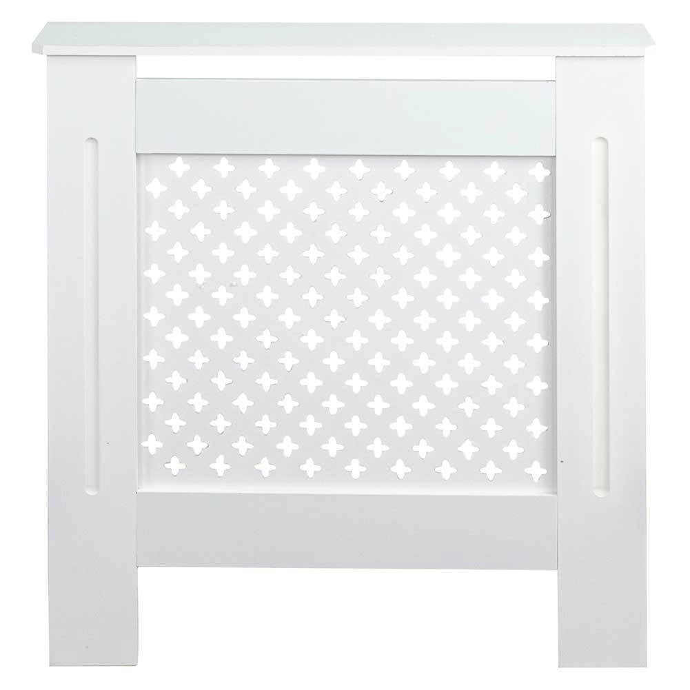 Copritermosifone in Legno MDF 78x19x82cm Copertura Radiatore Calorifero Bianco