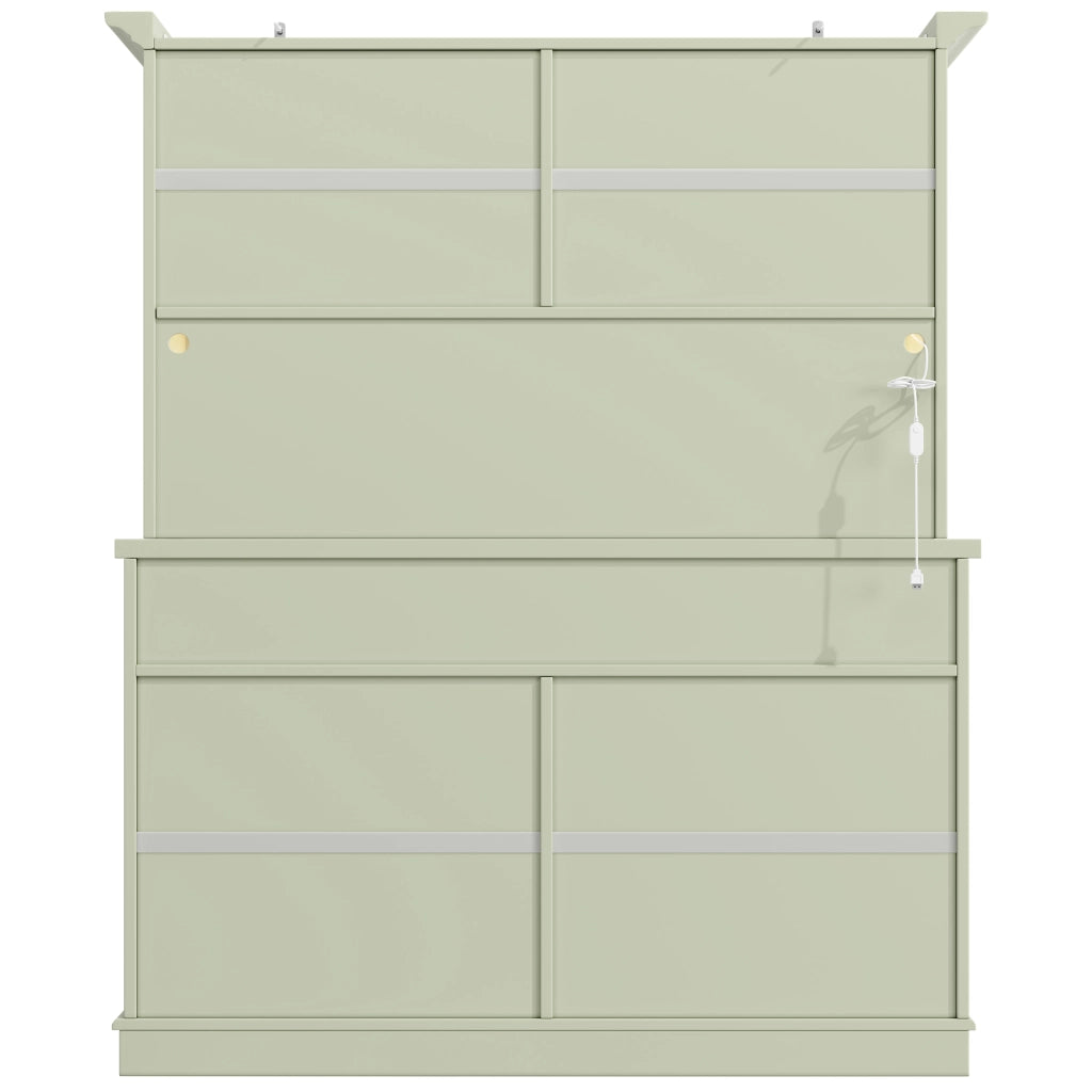 Credenza alta con ripiani regolabili; LED RGB; anta in acrilico e sistema antiribaltamento per sala da pranzo; 140×40×180 cm