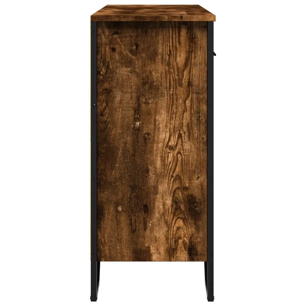 vidaXL Credenza Rovere Fumo 97x32,5x74,5 cm in Legno Multistrato