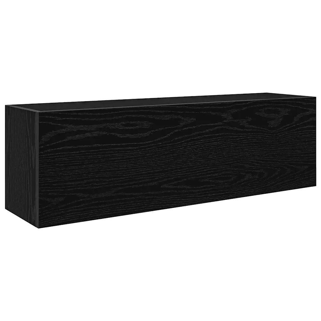 vidaXL Mobile da Bagno a Parete Nero 100x25x30 cm in Truciolato