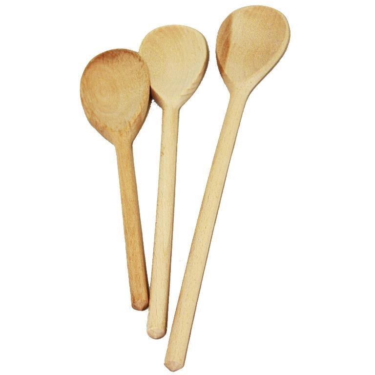 Set 3 Cucchiaie Cucchiarelle Mestolame in Legno 25 - 30 - 35 cm