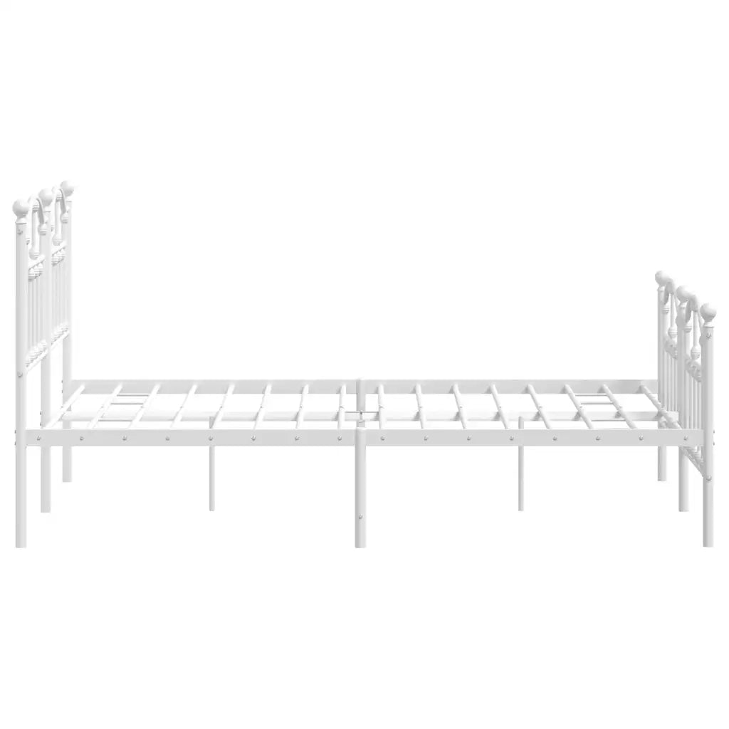 Giroletto con Testiera e Pediera Metallo Bianco 120x200 cm 353504