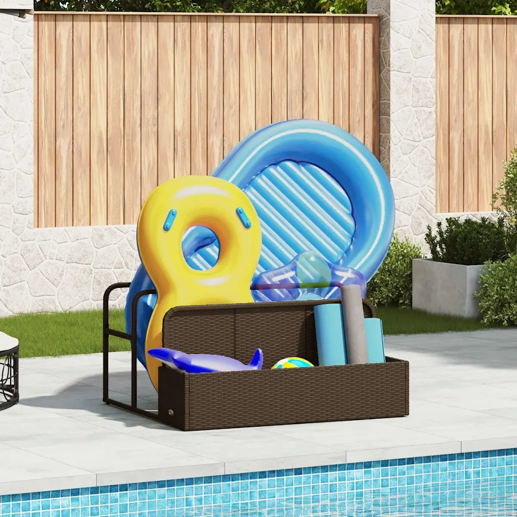 Galleggiante a Bordo Piscina Marrone 110x100x57 cm Polyrattan 4104089