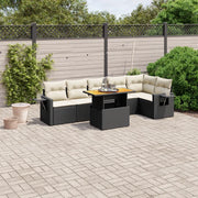 Set Divani da Giardino con Cuscini 7pz Nero Polyrattan 3271763