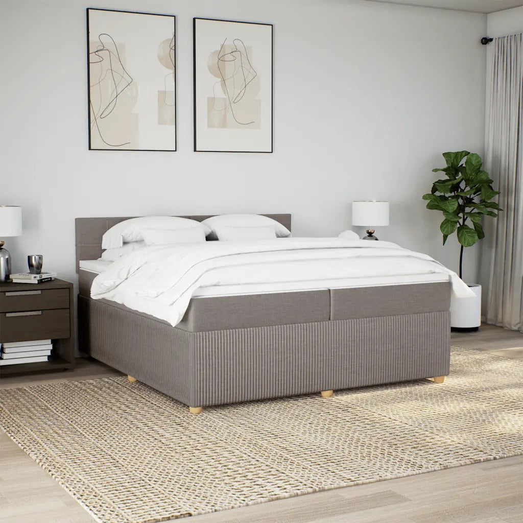 Giroletto a Molle con Materasso Tortora 200x200 cm in Tessuto 3287567