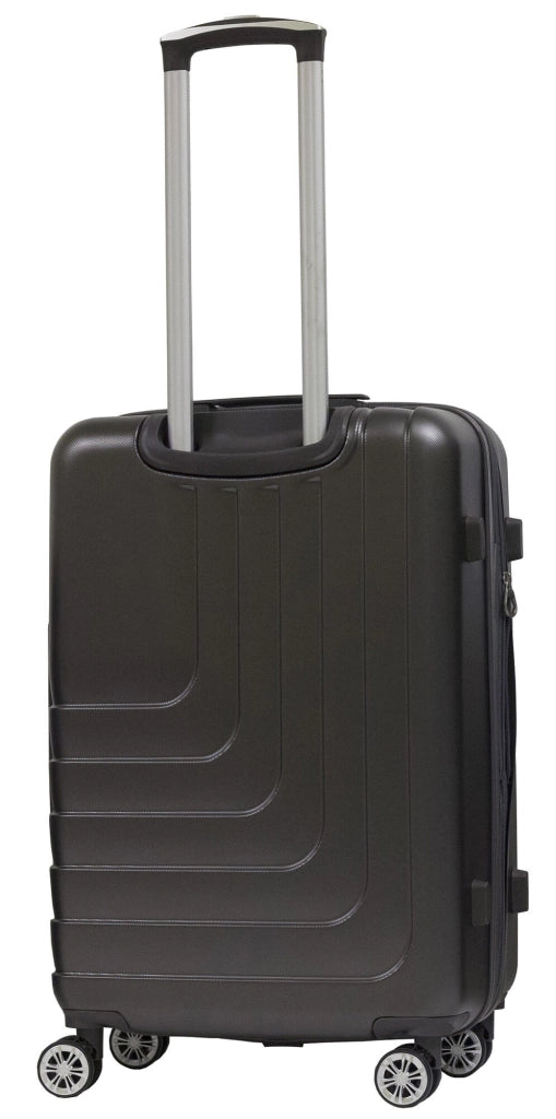 Set 2 Valigie Trolley Rigide in ABS 4 Ruote TSA Ravizzoni Titanio Grigie