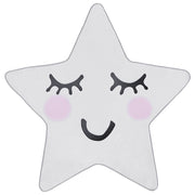 Tappeto bianco 120 x 120 cm a pelo corto a forma di stella per la sala giochi dei bambini