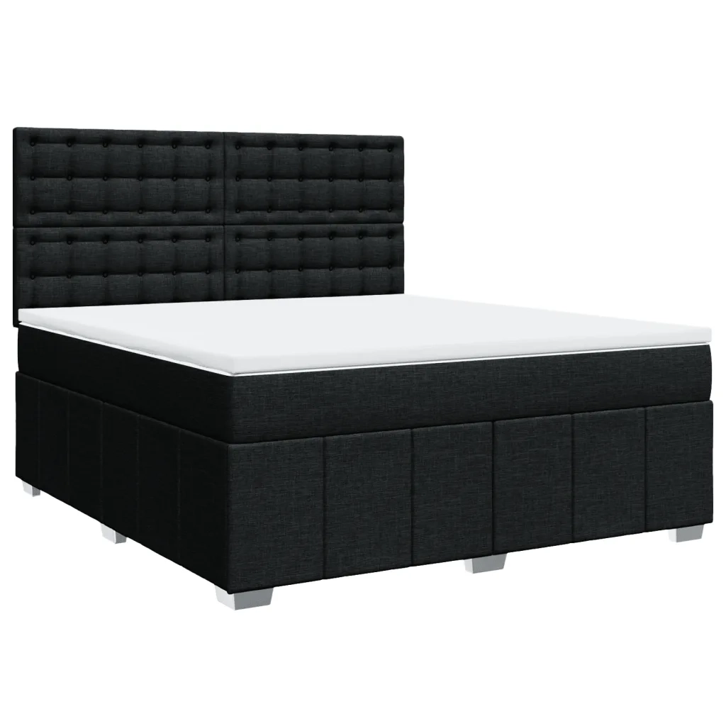 Giroletto a Molle con Materasso Nero 180x200 cm in Tessuto 3294063