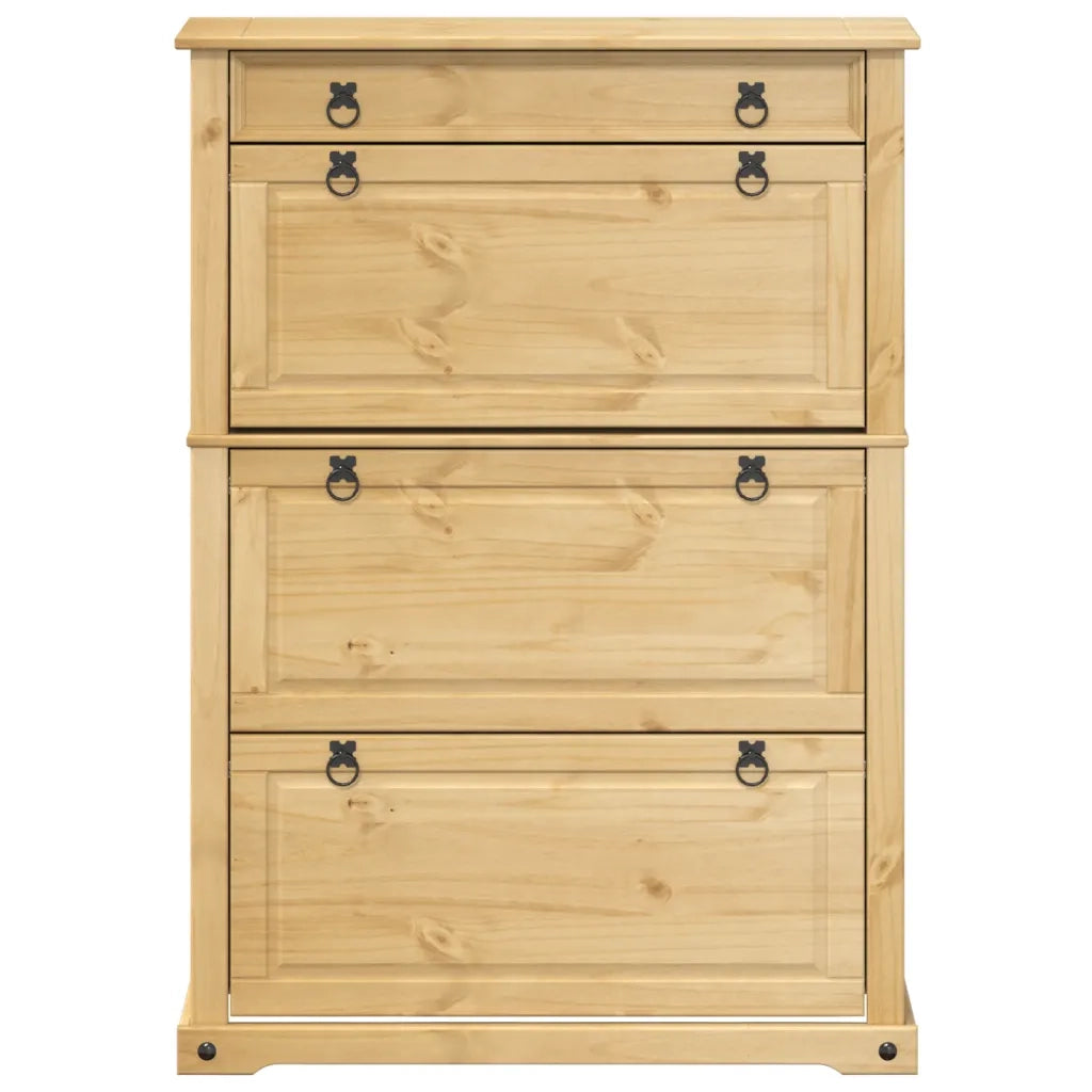 Scarpiera Corona 99x32x138 cm in Legno Massello di Pino