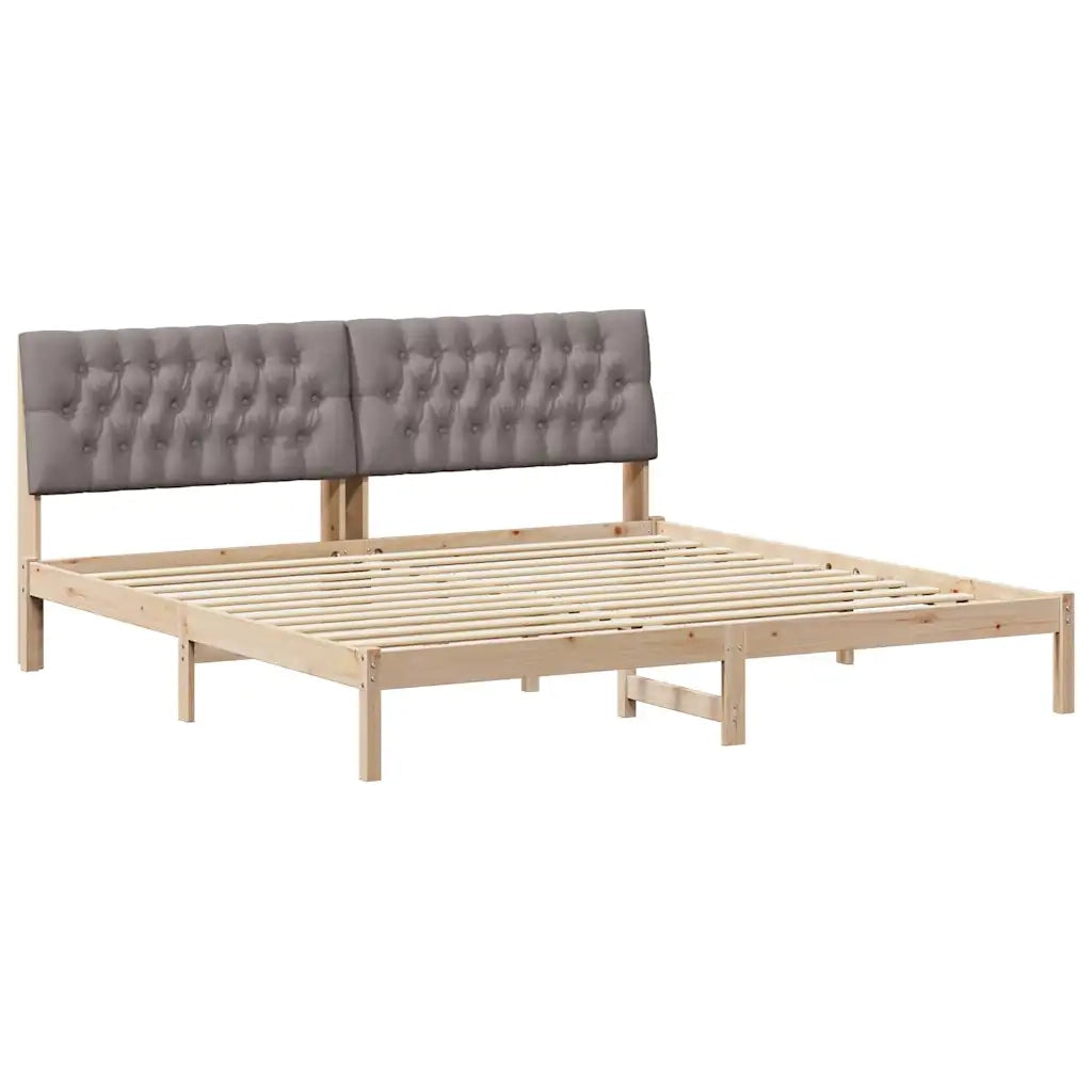 Letto con Testiera Rivestita con testiera Marrone 200 x 200 cm 3394381