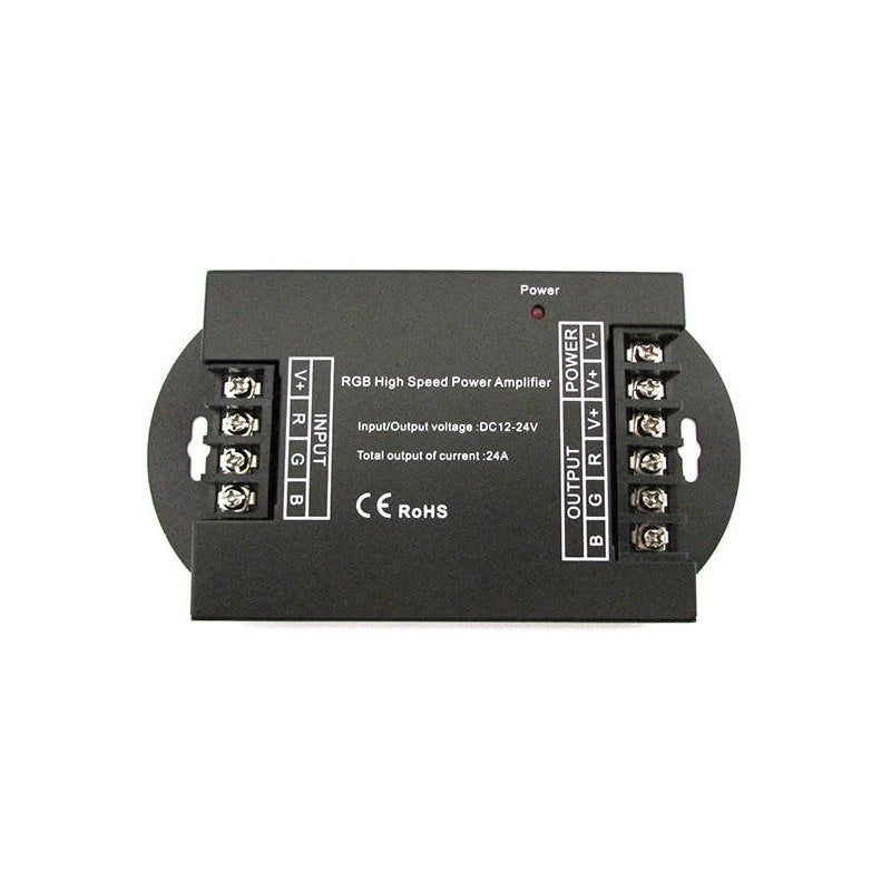 Amplificatore Segnale PWM Alta Velocita Per Striscia Led RGB e Mono Colore 12V 24V 3X8A AP100