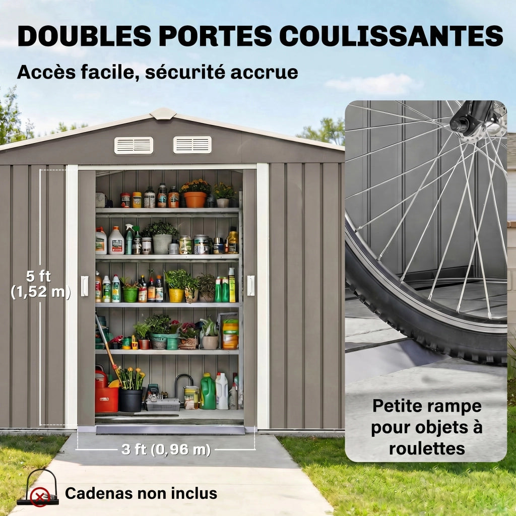 Casetta da giardino ¨C Zephmum ¨C Grigio 2.77x1.95x1.92m