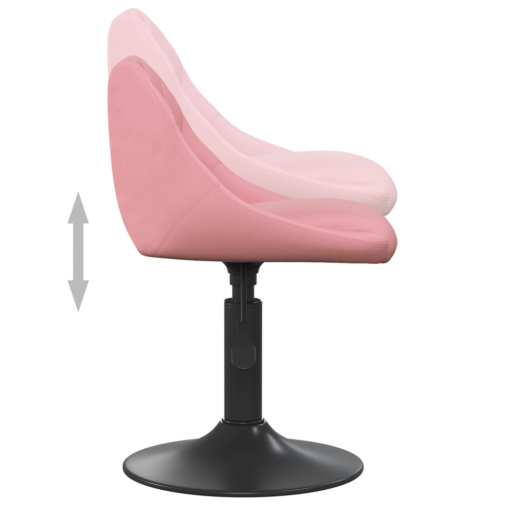 Sgabello Bar Rosa 46x44x(62,5-77,5) cm Velluto