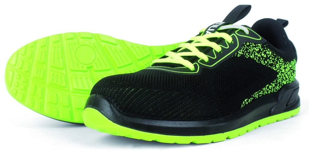 Utilia SCARPE ANTINFORTUNISTICA BASSE S1PS FO SR ANTHEA IN TESSUTO Col. Nero e verde lime Mis. 38