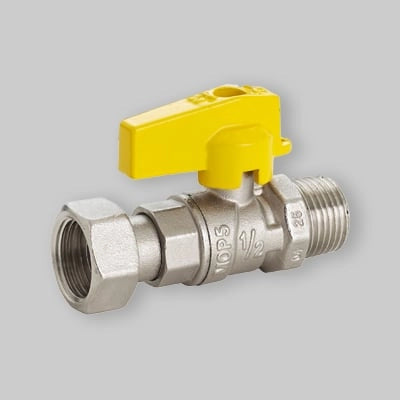 RUBINETTO GAS A SFERA DIRITTO M/F CON DADO GIREVOLE FIV 1/2" M x 3/4 F G 8109R077