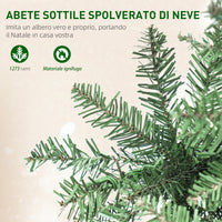 Albero di Natale Slim 210 cm 1273 Rami con 350 Luci LED Bianche e Colorate 9 Modalità di Illuminazione Verde