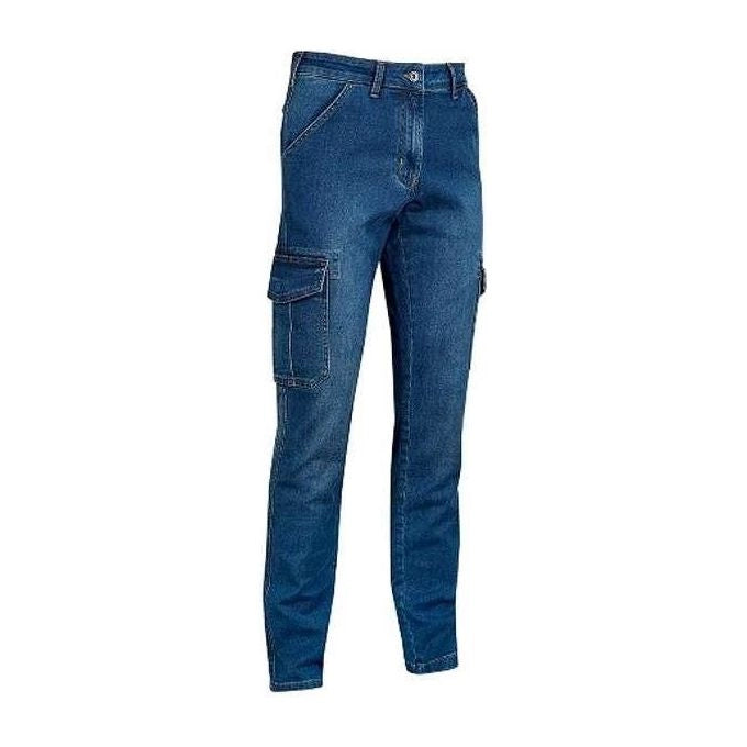 U-Power WEX244GJ Exciting Wear Jeans cargo da lavoro Slim Fit tessuto elasticizzato tasconi laterali colore Guado