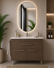 Mobile bagno con lavabo ORIGENBATH BAHIA senza specchio 120x45 cm 1 vasca frassino tea