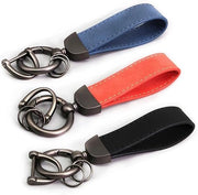 Accessori per auto - 360° girevole connessione a click - Catena metallica con anello D anti-perdita - Uomo e donna - Nero-Blu- Arancione