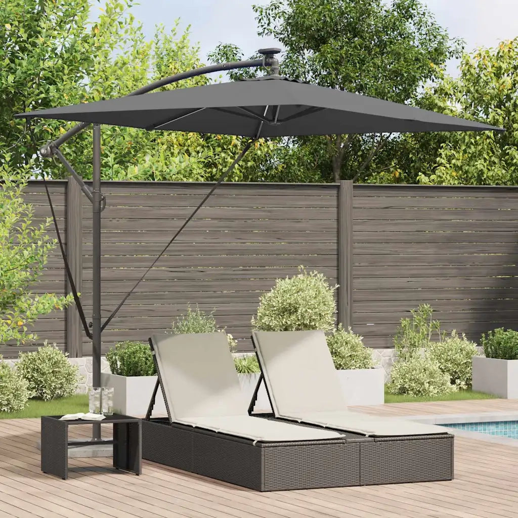 Ombrellone Antracite 294 x 200 x 270 cm Poliestere e Alluminio 42003393