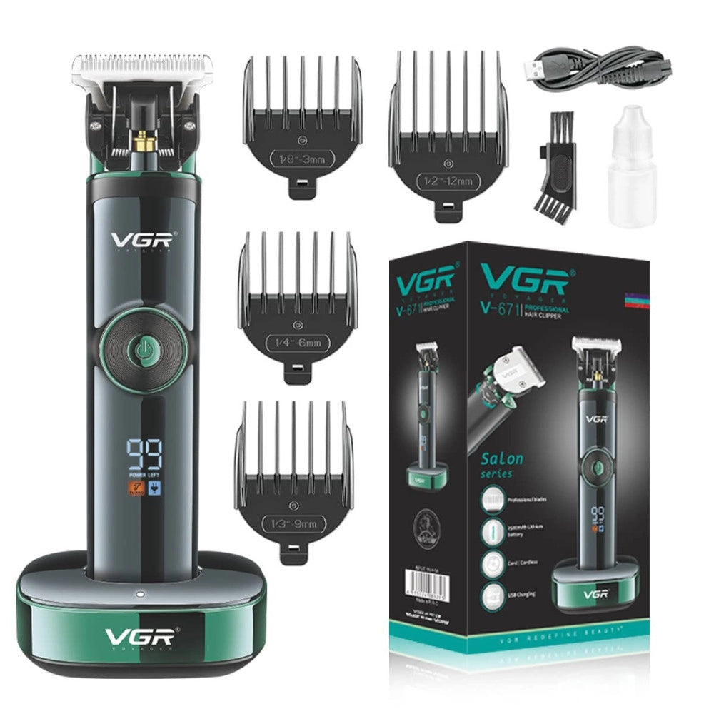 Trade Shop - Tagliacapelli Professionale Barba Trimmer Ricarica Rapida Con Pettini Guida V671 -
