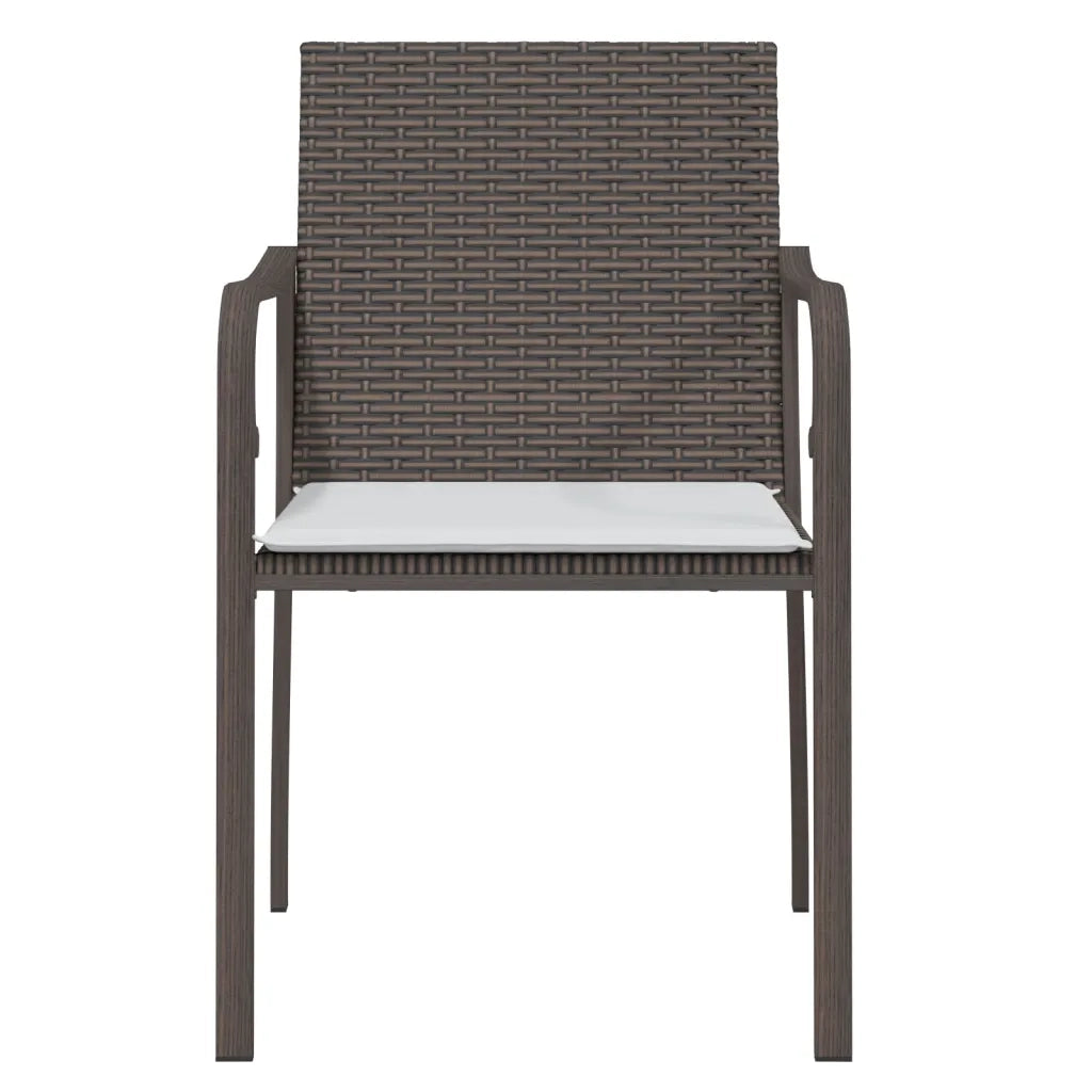 Sedie da Giardino con Cuscini 6pz Marroni 56x59x84cm Polyrattan 3187074
