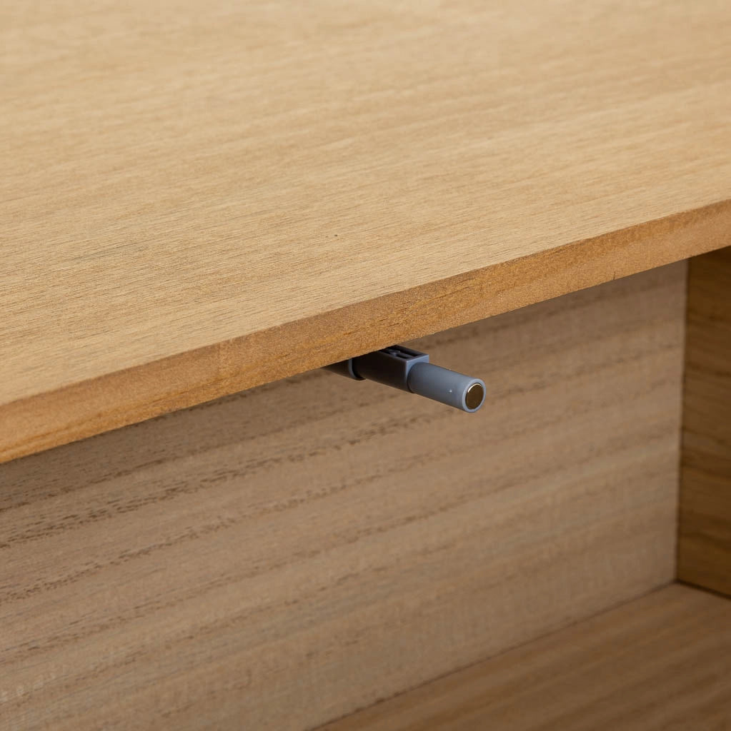 Mobile da ingresso in legno e corda intrecciata marrone 110x36x77h