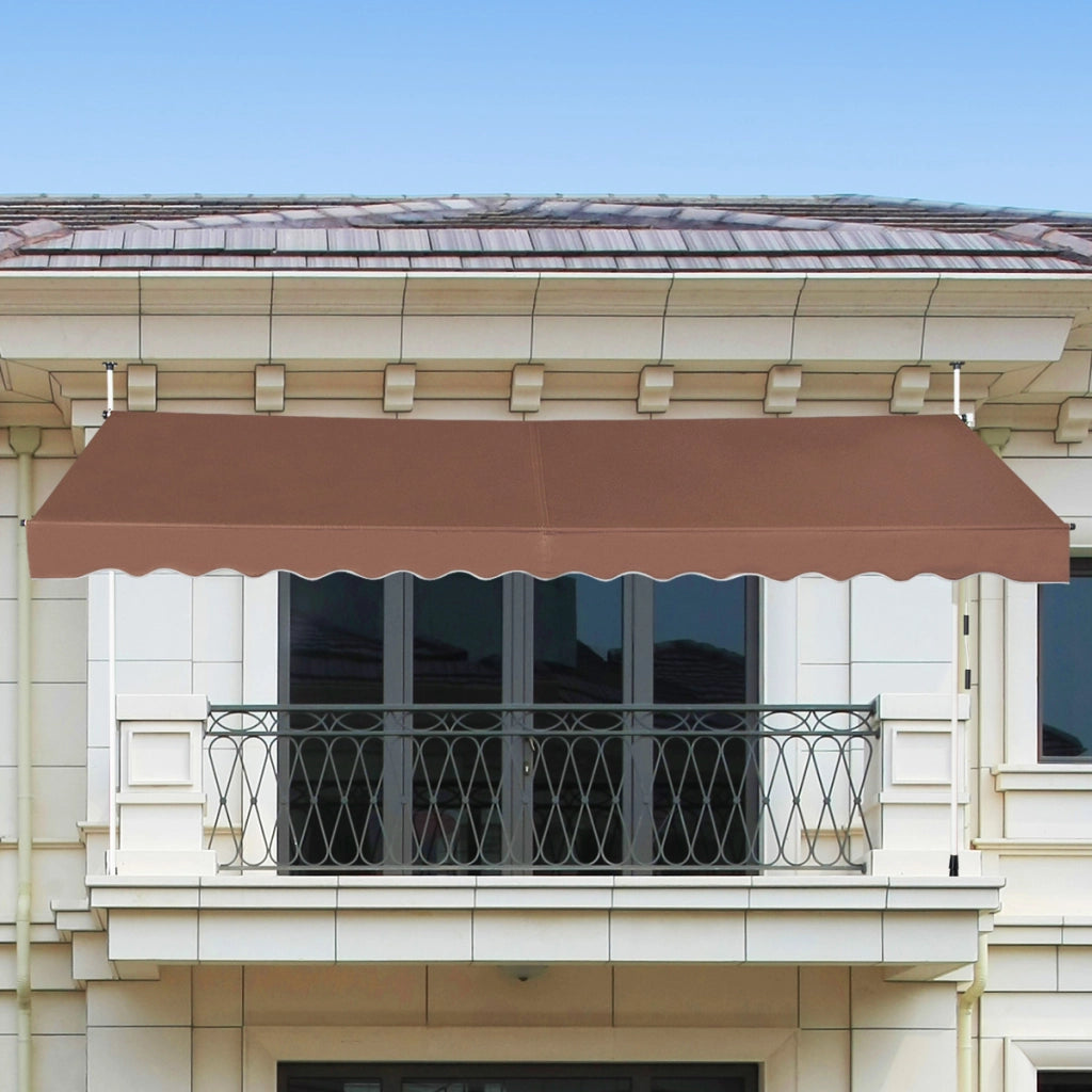 Tenda da sole telescopica e retrattile, Tenda parasole resistente ai raggi UV impermeabile 395 x 120 cm Marrone-Tende parasole