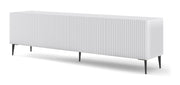 MOBILE RAVENNA C DIAMOND MDF HG PORTA TV 4D 200 BIANCO OPACO GAMBE NERO LUCIDO