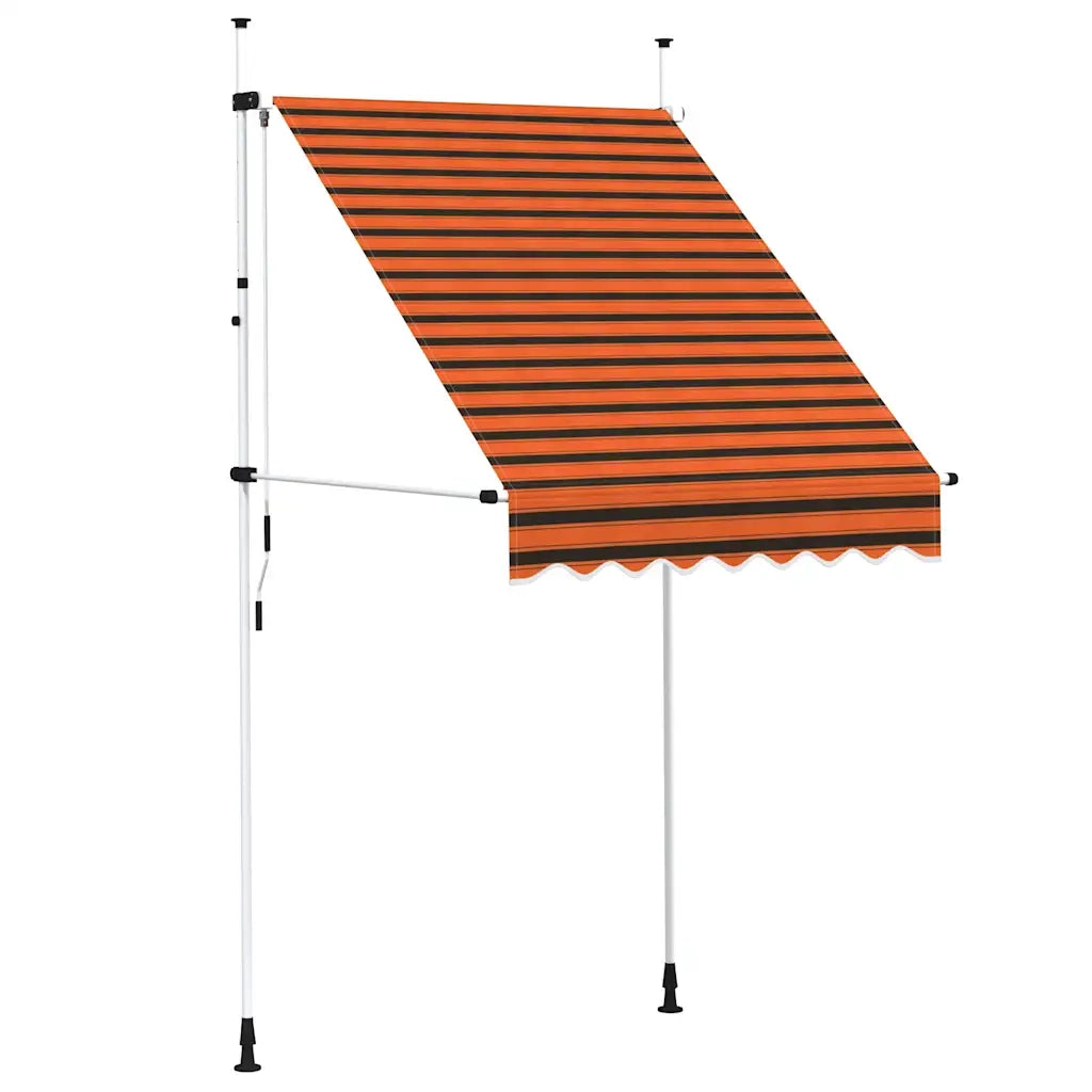 Tenda da Sole Retrattile Manuale 150 cm Arancione e Marrone 145835